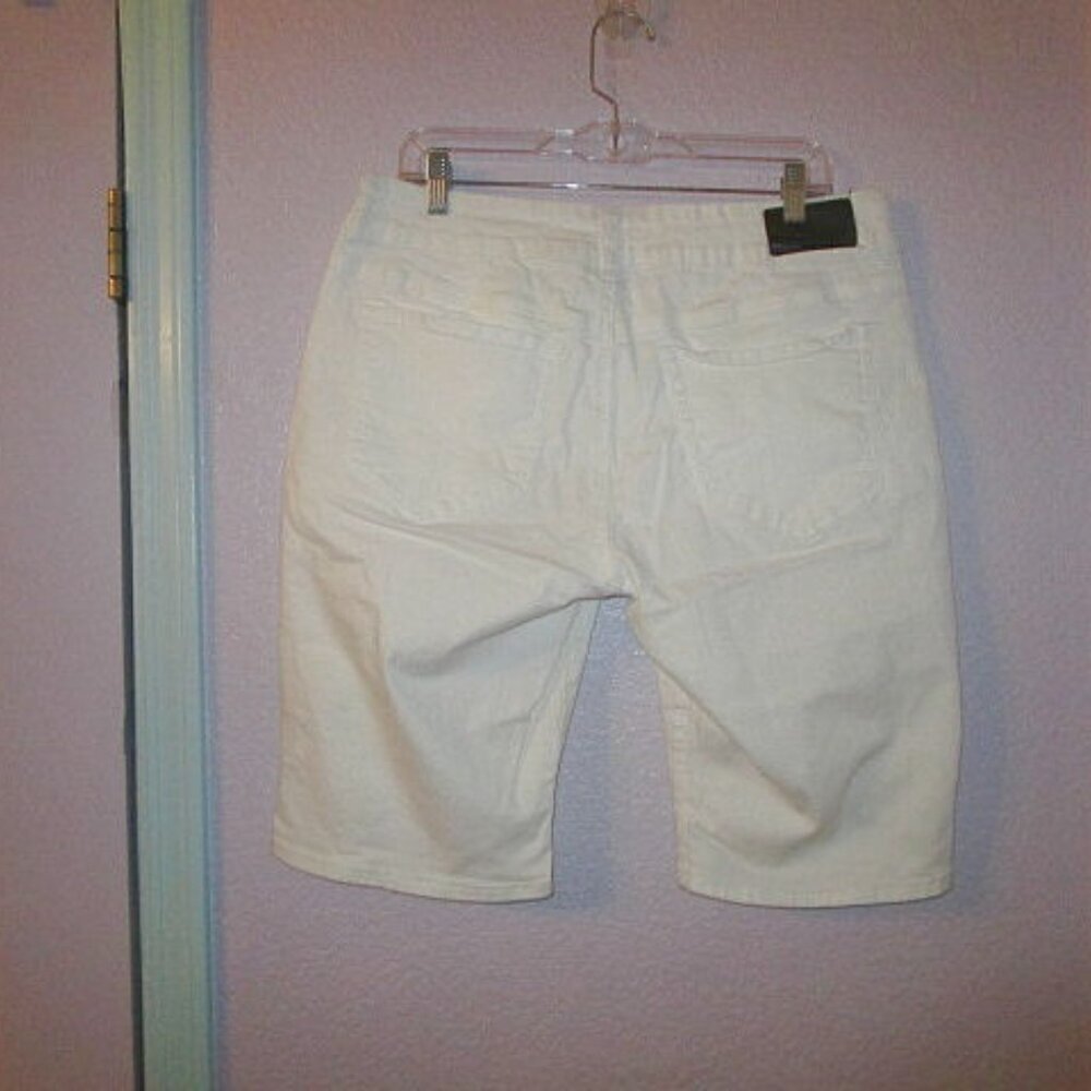iT Jeans Bermuda Shorts Size 16 Stretch High Rise Denim Long Rider Tiffany White - Picture 4 of 5